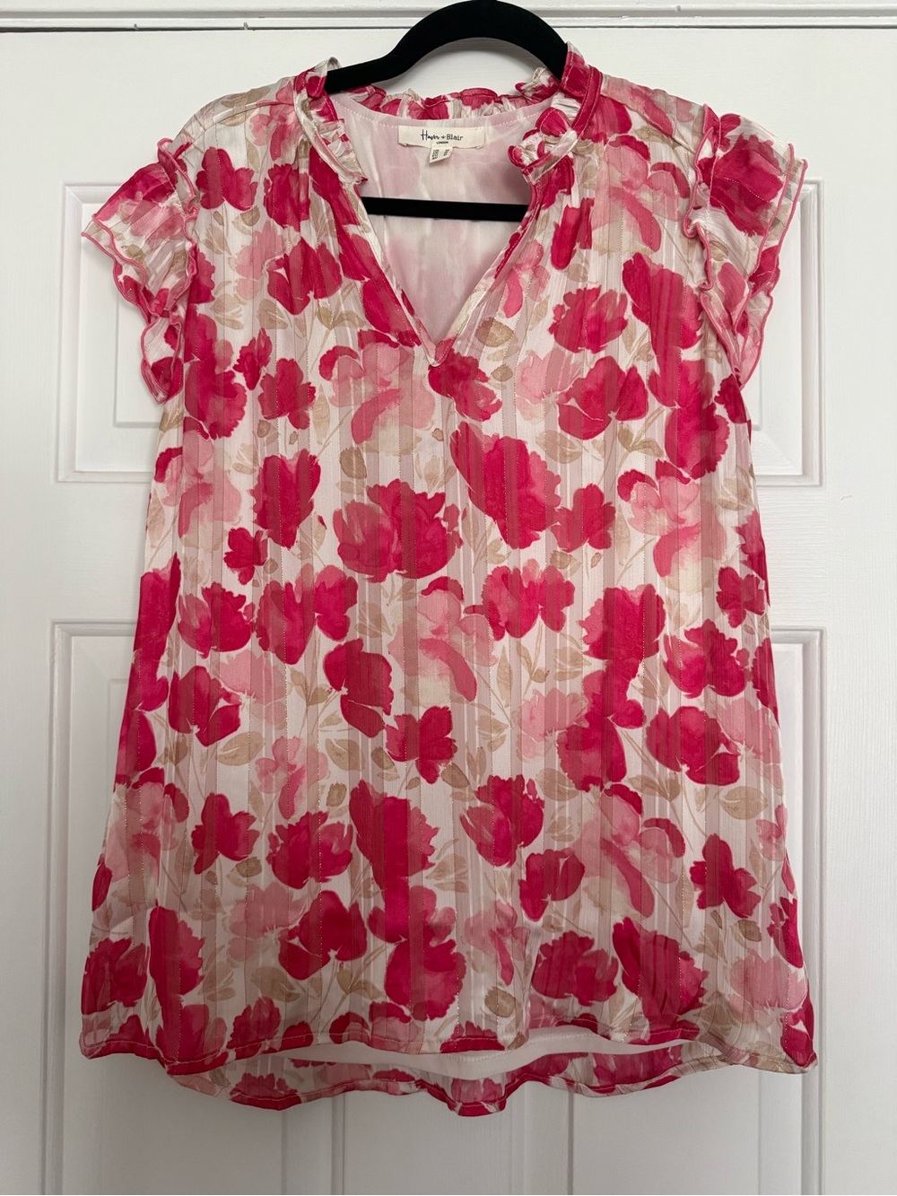 Haver & Blair pink floral blouse size Medium
